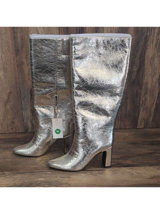 a new day Shoes - NWT A New Day Women's Gold Diva Stovepipe Tall Square Toe Boots